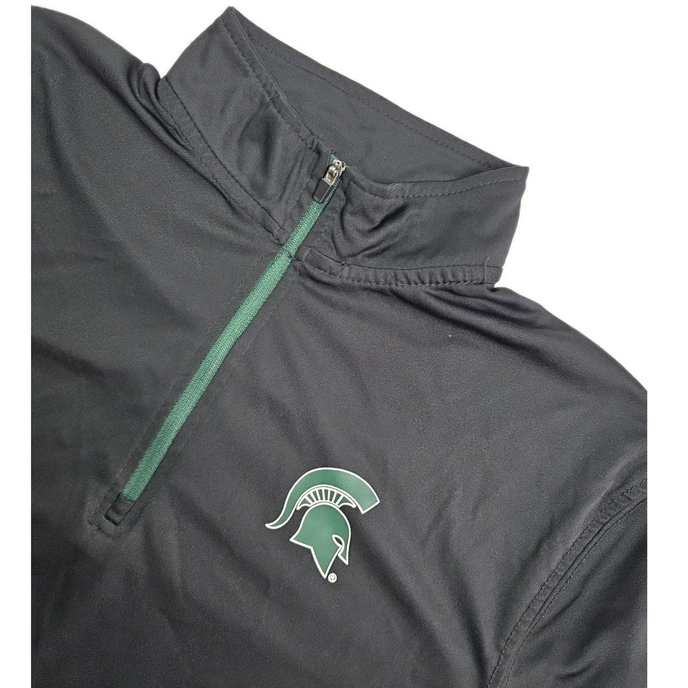 Colosseum Mens 1/4 Zip Pullover Michigan State Spartans. Sz medium BLACK LOGO